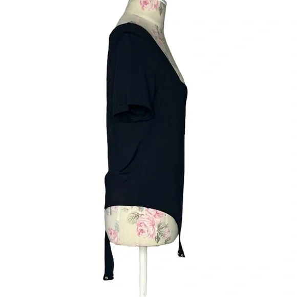 House of Harlow Fitted Square neck body suit shirt sleeves black size large - Picture 3 of 15